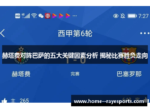 赫塔费对阵巴萨的五大关键因素分析 揭秘比赛胜负走向 赫塔费对阵巴萨的五大关键因素分析 揭秘比赛胜负走向